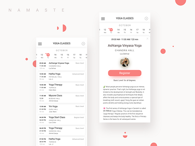 Yoga Studio App app design application clear design inspiration minimalistic design mobile app mobile app design mobile apps schedule app ui ui design ux uxui uxui design yoga app yoga studio