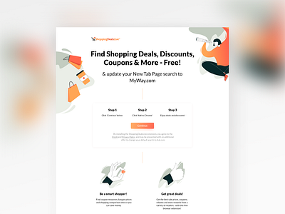 Shopping Deals Live vol. 2 clear concept design extension illustration landing page design landingpage ui ui design web web design web page