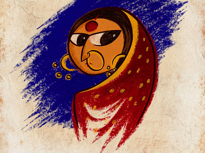 Indian woman character design illustration