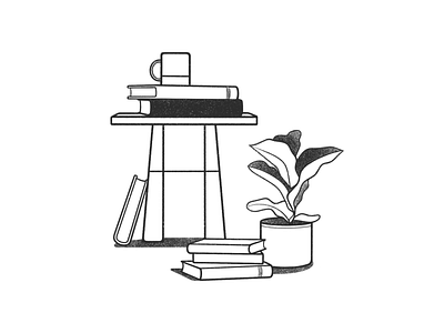 home black and white book cartoon comic home icon icons illustration line minimal monochrome plants product design simple small ui ux webs design