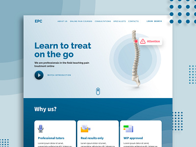 EPC online learning website back blue client clinic clinical doctor learn learning online pain simple treatement tutor