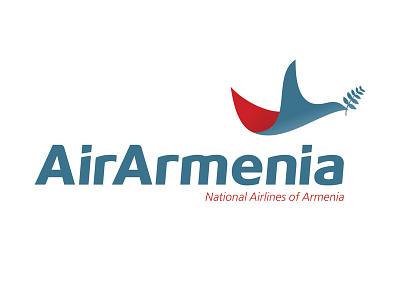 AirArmenia Logo Concept airline airways armenia bible bird blue branding creative dove fold logo design noah