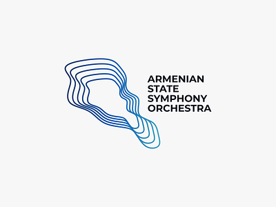 Armenian State Symphony Orchestra Logo armenia branding classical music lines logo logo design branding map simple symphony