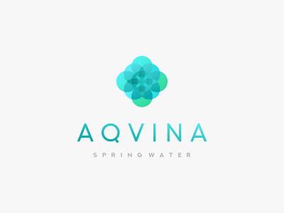 Aqvina Water Logo aqua blue branding creative gradient gradient logo icon logo simple water