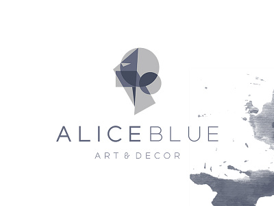 Alice Blue Logo blue face geometry girl icon logo silhouette transparent watercolor woman