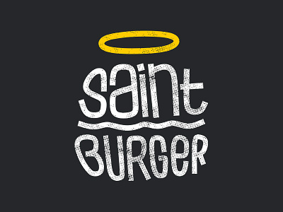 Saint Burger Logo armenia burger food grunge handwritten logo old retro saint vintage