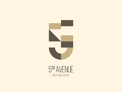 5th Avenue logo 5 5 logo armenia branding creative five flat font hotel hotel logo logo simple typography