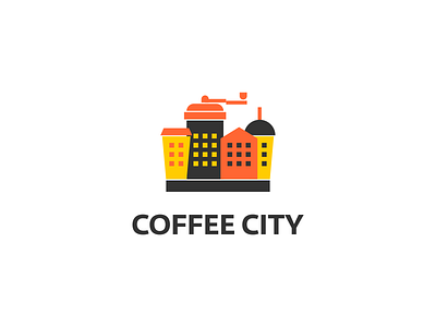 Coffee City Logo branding building city logo clever logo coffee coffee cup coffee logo coffeeshop creative food logo food truck illustration logo logo for sale restaurant logo simple typography