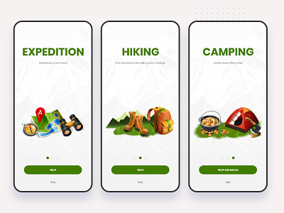Travel Hiking Onboarding App adobe xd camping daily creative challenge hiking iphone travel