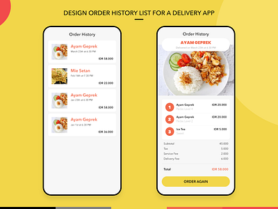 Order History android history mobile mobile app order
