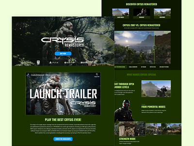 Crysis Remaster - Website Remake affinitydesigner crysis gaming redesign webdesign