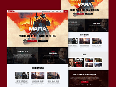 Mafia: Definitive Edition - Website Remake affinitydesigner gaming redesign remake web design