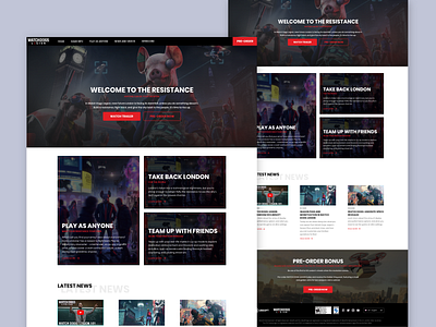 Watch Dogs Legion - Website Remake affinitydesigner gaming redesign remake watch dogs legion web design