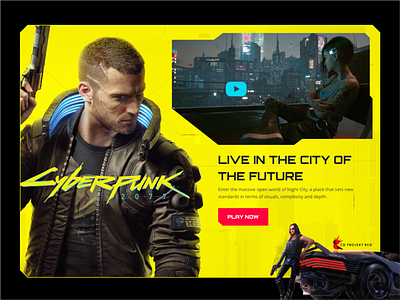 Cyberpunk 2077 Landing Page affinitydesigner cyberpunk2077 game art gaming landing page redesign remake