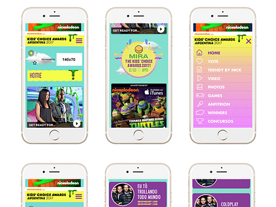 Kid Choice Awards Nickelodeon art design graphic design ui vector website