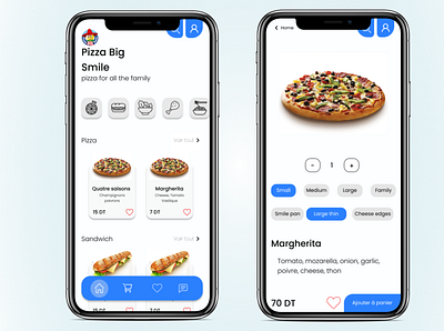 Pizza big smile, food delivery app app app design branding design food food app illustration mobile app mobile design pizza tunisia ui ux