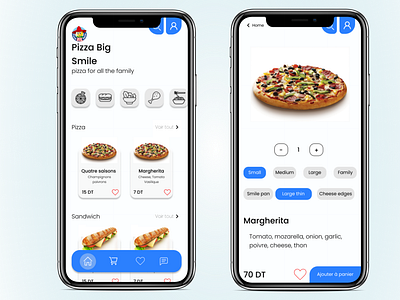 Pizza big smile, food delivery app