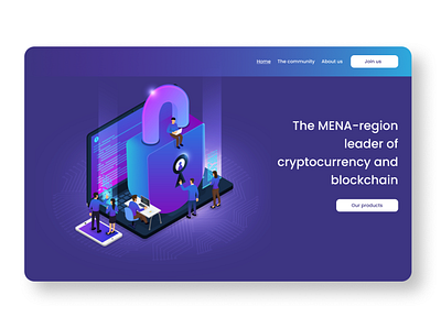 Cryptocurrency startup website blockchain crypto wallet cryptocurrency design lock security startup ui webdesign website