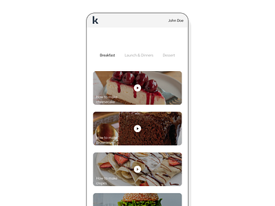 Food videos app app app design design food app illustration mobile app mobile design tunisia ui ux