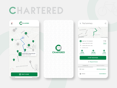 Chartered Bikes app bikerentals design mobile smartbikes ui userexperience ux