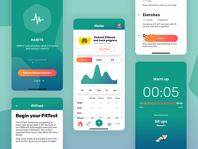 My Fit Score app design fitness health mobile mvp startup ui ux