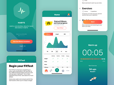 My Fit Score app design fitness health mobile mvp startup ui ux