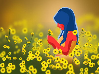 Girl and Flowers - 01