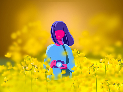 Girl and Flowers - 02 digital 2d flower fun girl illustration