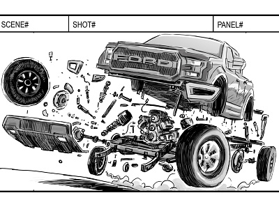 Ford Storyboard Frame design illustration storyboard visual development