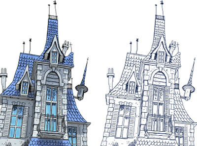The Uglyz's manor bg caricature design illustration storyboard visual development