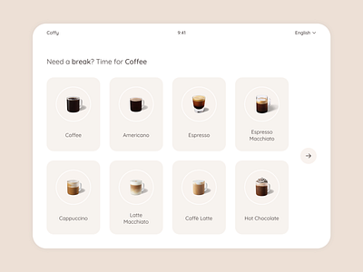 Coffee Machine Screen Design coffee design screendesign ui userinterface ux