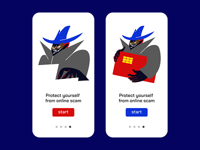 Protect yourself from online scam illustration app design bank card character character app illustration illustration app mobile mobile app mobile design online online payment online scam product illustration protect from scam scam ui vector