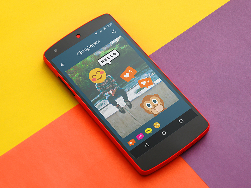 Giddyfingers Android App stickers design ui mobile app giddyfingers android