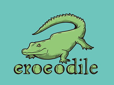 Crocodile ui ux 卷筒纸 向量 品牌 商标 图标 应用 插图 活版印刷 设计