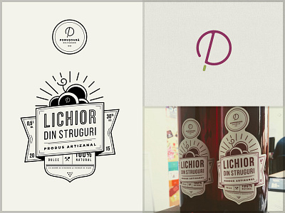 Pomusoara Dulcisoara - Logo + Label alchohol identity label liquor logo