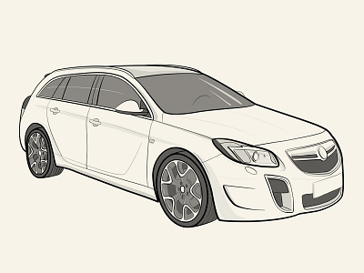 Opel Insignia OPC Vector Illustration iPad