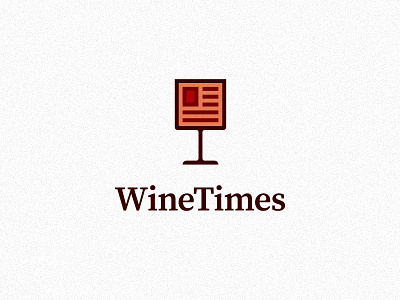 Wine + Newspaper - logo graphic symbol