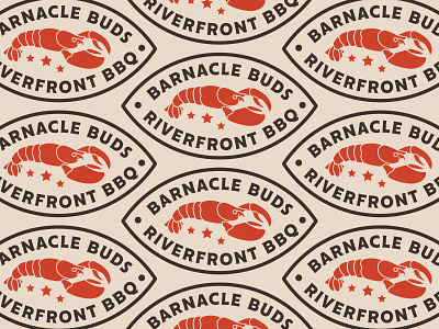 ---8/52--- Barnacle Buds badge branding design illustration logo pattern restaurant retro type typography vector
