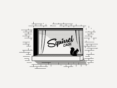 ---11/52--- Squirrel Cage design dive bar illustration retro sign signage squirrel type typography vector