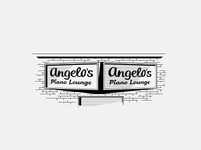 ---31/52--- Angelo’s black and white design illustration retro technical drawing typography vector vintage vintage sign