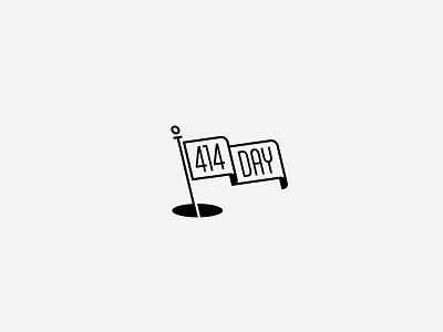 414 Day black and white design flag illustration simple typography vector