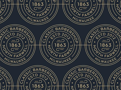 Dapper Barbershop - Unused art deco badge barber barbershop branding design milwaukee pattern retro type typography vector vintage