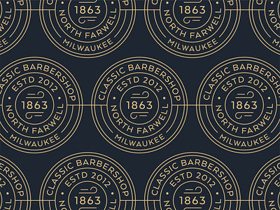 Dapper Barbershop - Unused art deco badge barber barbershop branding design milwaukee pattern retro type typography vector vintage