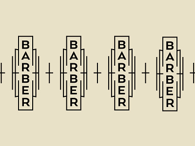 Dapper Barbershop art deco badge barber barbershop branding design mid century retro type typography vector