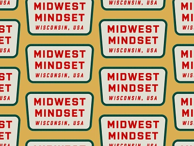 Midwest Mindset apparel badge design embroidery hat patch retro type typography vector