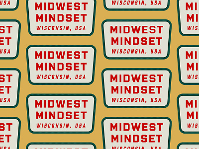 Midwest Mindset apparel badge design embroidery hat patch retro type typography vector