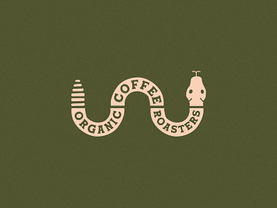 Organic Coffee Roasters brand identity branding coffee coffee brand creature design illustration snake type typography vector
