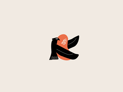Mine bird crow design egyptian illustration raven simple vector