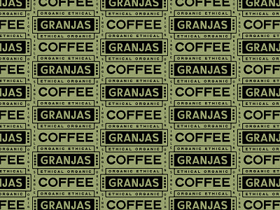 Granjas Organic Coffee brand identity branding coffee coffee packaging design latin logo mayan pattern pattern design retro type typography vector