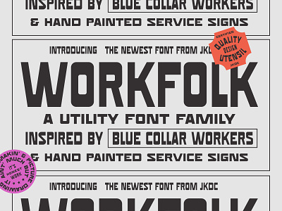 Workfolk - A Vintage Utility Font design font font design for sale military military font retro retro font tabloid type type design typography utilitarian vector